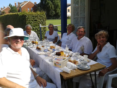 The Exeter and Cornwall Teams - after match tea