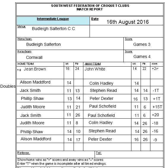 Scoresheet